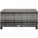 Garden side table, coffee table, garden table, balcony table, polyrattan, grey, 85 x 50 x 39 cm
