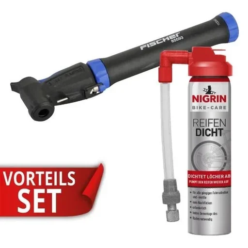 "Mini bicycle air pump + tire sealant 75 ml image"