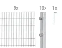 Double rod mesh fence complete set, hot-dip galvanized, height 80 cm, length 18 m