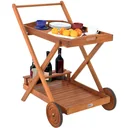 Cart with acacia wood wheels