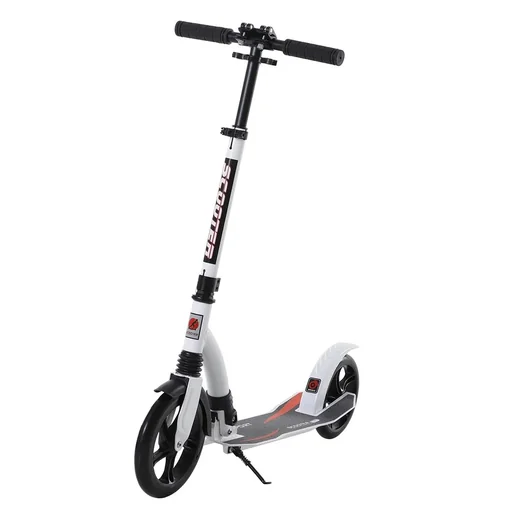 "Children's scooter shock absorber height adjustable aluminum white image"