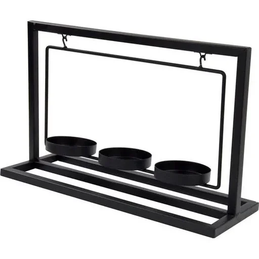 "Candlestick - metal - black - 3 candles image"
