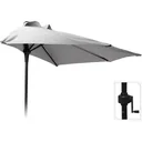 Pro Garden Parasol Half Round - Diameter 250cm - Grey