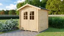 Garden house Martin 180 x 200 x 209 cm, wall thickness 19 mm, double door natural