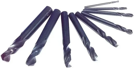 "HSS twist drill, extra short, 9 pieces image"