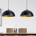 Ceiling lights 2 pieces height-adjustable hemisphere black