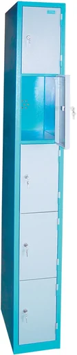 "Locker column 5 compartments with lockable doors image"