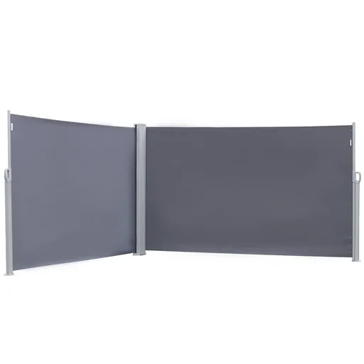 "Side awning, privacy and sun protection, side roller blind, polyester, grey, 6 x 1.8 m image"