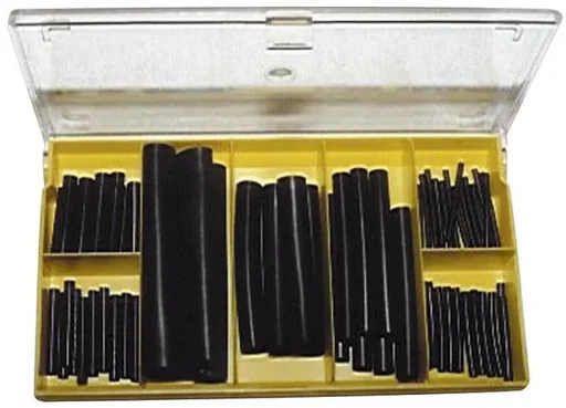 "Heat shrink tubing box assortment - black image"