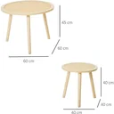 Side table in a set of 2 natural