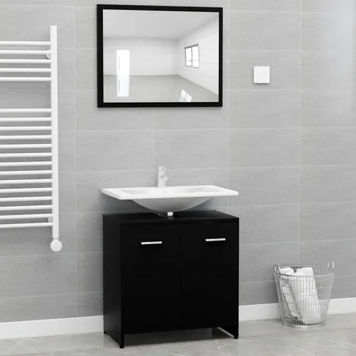 "Bathroom cabinet set black image"