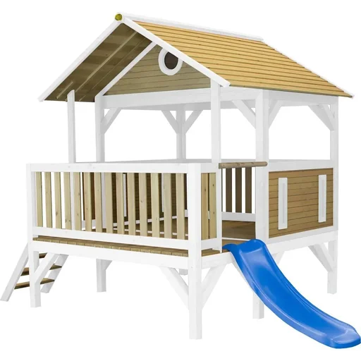 "Meeko Playhouse Brown/White - Blue Slide image"
