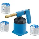 Soldering torch PZP7000 with 3 gas cartridges, equipped with piezo ignition and usable in all positions