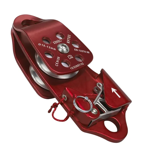 "Double pulley made of stainless steel with pivoting side cover for 6 mm - 13 mm ropes image"