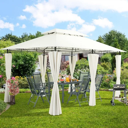 "Topaz Beige 3x4m gazebo with UV protection 50+ image"