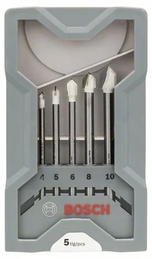 "Ceramic tile drill bit set, CYL-9, 4-10 mm, 5 pieces image"