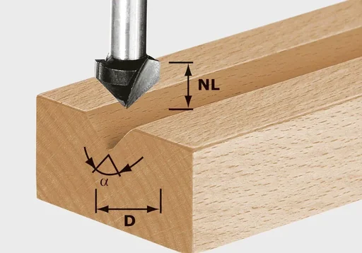 "V-groove cutter HW D14 / 7 / 90 Degree image"