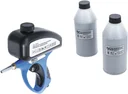 Pneumatic sandblasting gun including 3-piece accessories