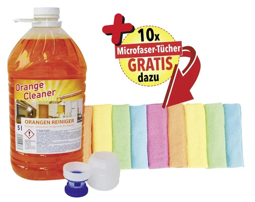 "Orange cleaner concentrate 5L + FREE 10 cleaning wipes image"