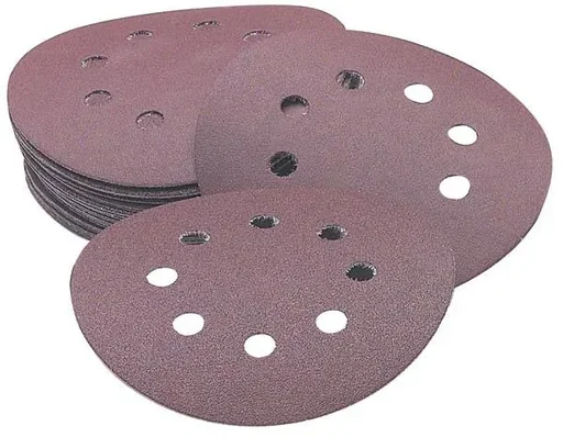 "Adhesive sandpaper K240, 125 mm, perforated, Velcro backing, 5 pieces image"