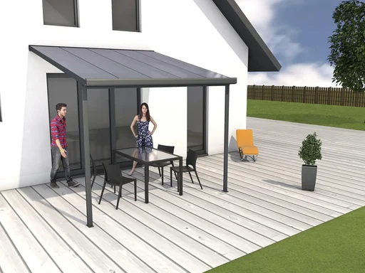 "Patio roof kit, color anthracite, 4260 x 4060 mm image"