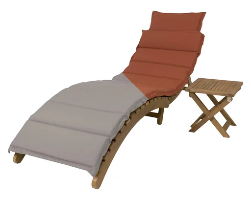 "Sun lounger + table Catania terracotta/taupe image"