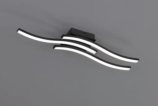 "LED ceiling light ROUTE, 3x5 W, 3000K, 3x500 lm, matt black, white plastic image"