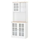 Tall cabinet with glass doors, white