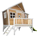 Emma Playhouse Brown/White - Lime Green Slide