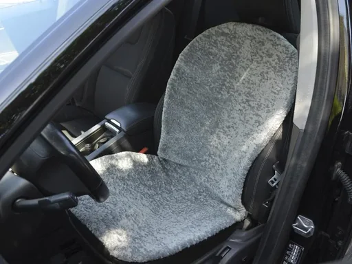 "Faux fur seat cover - grey image"