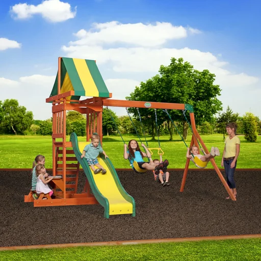 "Sunnydale stilt houses (including swings) image"
