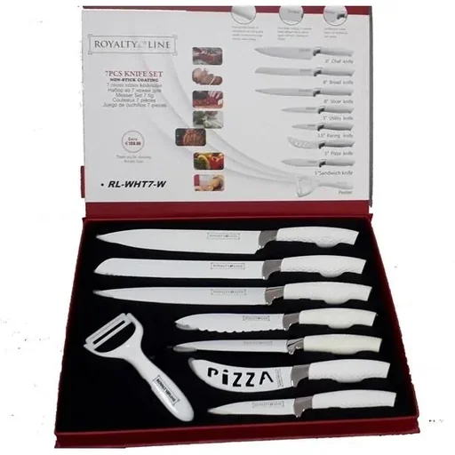 "RL-BLK7W - 7-piece knife set with non-stick coating - White image"