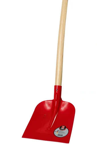 "RUHR-BRILLANT, Holstein sand shovel, size 2, 3/4 raised, hardened, red powder-coated, long ash handle 130 cm image"