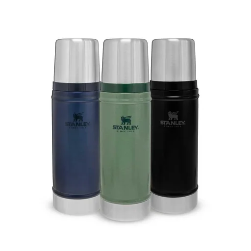 "Classic vacuum bottle 0.47 l, matt black, double-walled vacuum insulation, drinking cup image"