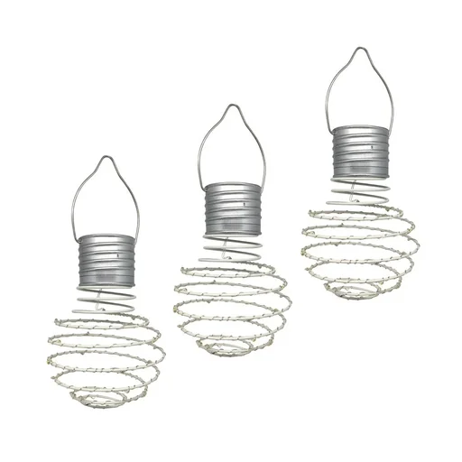 "LED Solar Spiral Hanging Lamp Set of 3 image"