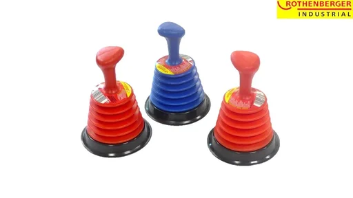 "Drain cleaner, plunger for clogged drains, color-sorted image"