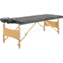 Massage table 4 zones 186x68 cm wooden frame anthracite