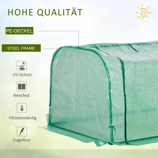 "Plastic greenhouse greenhouse hothouse with door cold frame plant house plant cultivation steel PVC green 300 x 100 x 80 cm image"