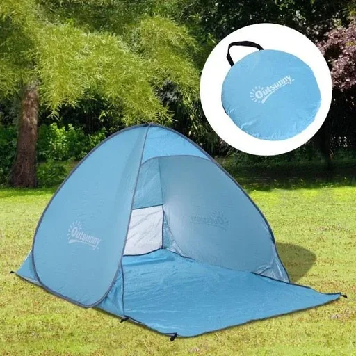 "Blue Pop-Up Tent Beach Shelter Beach Tent Camping Tent image"