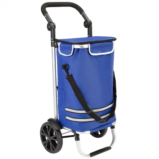 "Shopping cart blue aluminum 35L 31x24x54cm image"