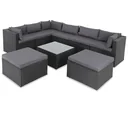 Polyrotan XL lounge set, 26 pieces. Black and anthracite.