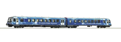 "Diesel multiple unit series 628.4 of Deutsche Bahn AG in the "Bahnland Bayern" design image"