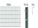 Double rod mesh fence complete set, green, height 100 cm, length 20 m