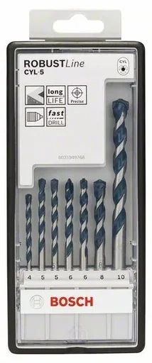 "Concrete drill bit set, Robust Line, CYL-5, 4-10 mm, 7-piece image"