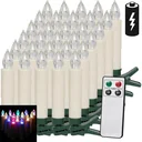 LED Christmas tree candle 30x with remote control Multicolor
