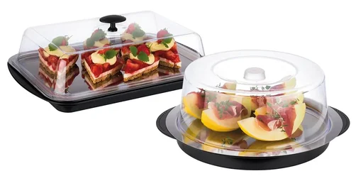 "Thermo tray set Ø 35 cm: sturdy bowl, stainless steel tray, 2 ice packs, freshness cover image"