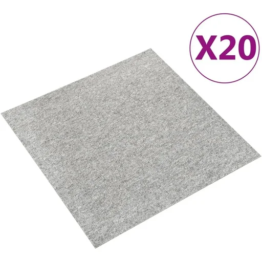 "Carpet tiles 20 pieces 5 m² 50x50 cm light grey image"