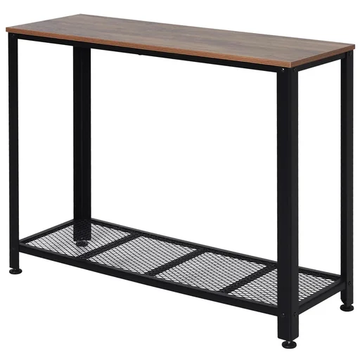 "Console table with grid shelf brown/black image"