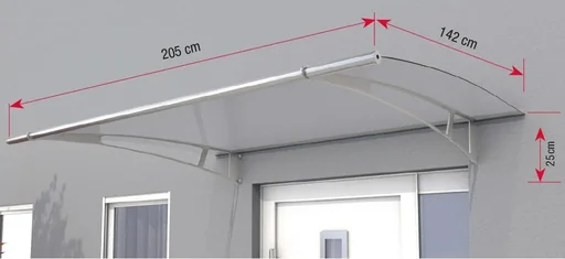 "XL 205 canopy, 205 x 142 x 25 cm, stainless steel, 6 mm clear image"