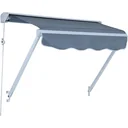 Awning 122cm x 70cm balcony awning folding arm cable pull grey